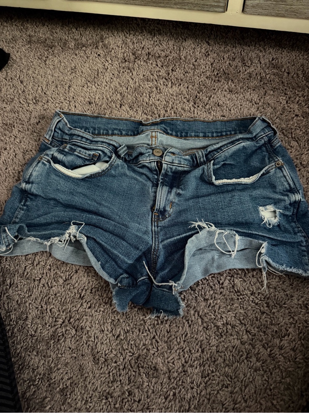 Old Navy Distressed Dark Blue Denim Cutoff Shorts
